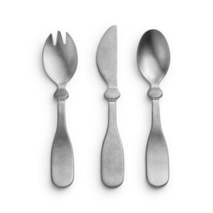 Elodie Feeding Childrens cutlary set Matt Silver metall 3-ne komplekt