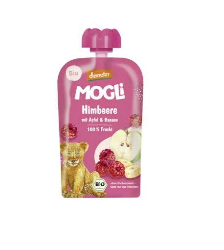 Mogli Vaarika-, õuna- ja banaanipüree, biodünaamiline 100g 1+aastasele