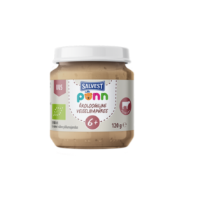 PÕNN Salvest Ökoloogiline Veiselihapüree  3×120 g ,6-elukuust (1purk-2,89eur)