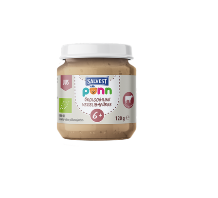 PÕNN Salvest Ökoloogiline Veiselihapüree  3×120 g ,6-elukuust (1purk-2,89eur)