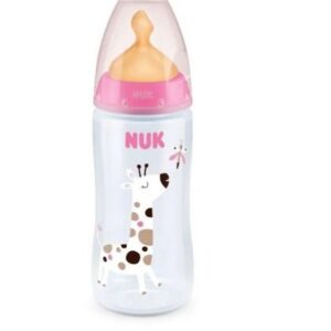 Nuk FC lutipudel 300ml 0-6kuud lateks lutiga roosa kaelkirjak kiiliga temperatuuri kontrolliga