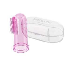 BabyOno silikoonist hambahari ja igeme masseerija+karp roosa