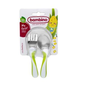 Bambino lusikas+kahvel 2tk  4+kuud  roheline