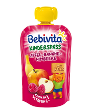 Lasterõõm õuna-banaanipüree vaarika ja küpsisega 3x90g 6.kuust Bebivita (1tk-1,20eur)
