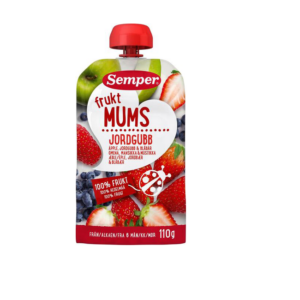 Puuvilja smuuti Fruktumus maasika-mustika 3x110g tuutus 5-6.kuust Semper (1tuub-1,74eur)