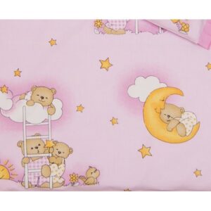 Flanellmähe 1tk 70x80cm roosa Bear&Ladders