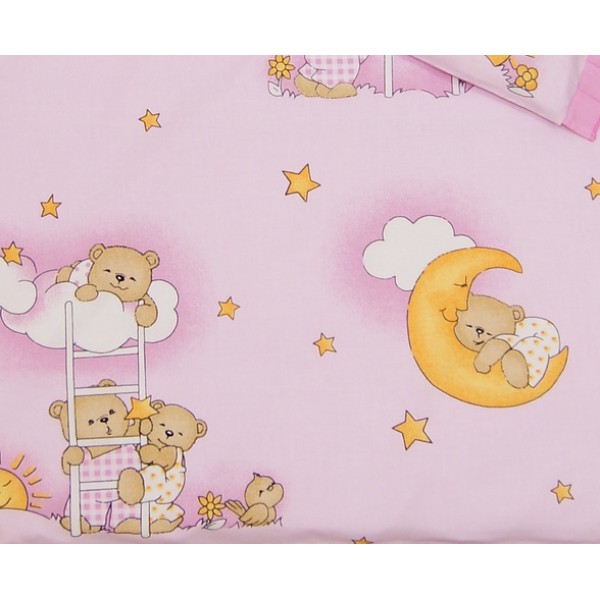 Flanellmähe 1tk 70x80cm roosa Bear&Ladders