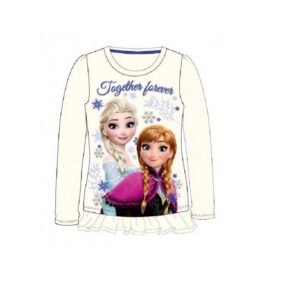 Pikkade varrukatega särk Frozen Anna ja Elza Valge (122-128cm)