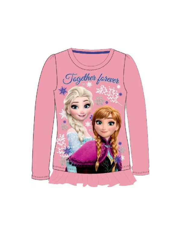 Pikkade varrukatega särk Frozen Anna ja Elza Roosa (122-134cm)
