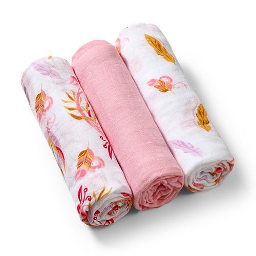 BabyOno bambusest mähkimislinad/suulapid 3tk, Pink 70x70cm