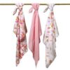 BabyOno bambusest mähkimislinad/suulapid 3tk, Pink 70x70cm – pilt 4