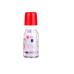 Lutipudel klaas 120ml Punane mõmmi Canpol 42/102 silikoon lutiga 0+kuud