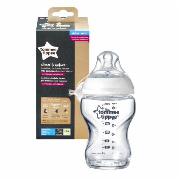 Tommee Tippee Closer to Nature® anti-koolik  lutipudel 260ml klaas