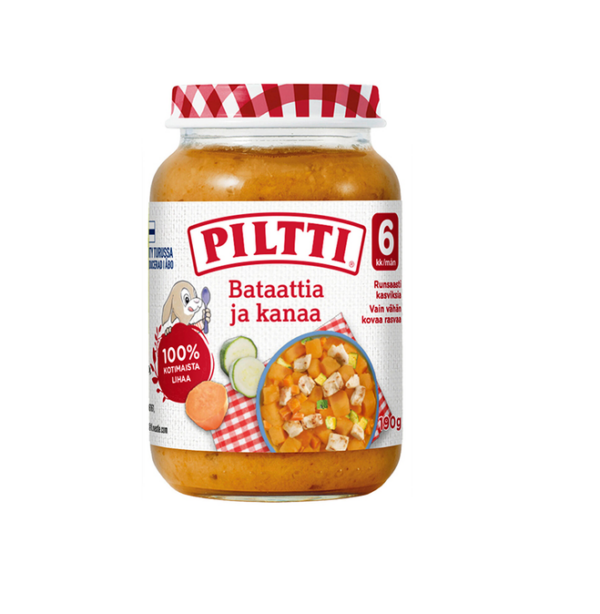 Piltti Bataat kanalihaga 3x190g 6.kuust (1purk-1,99eur)