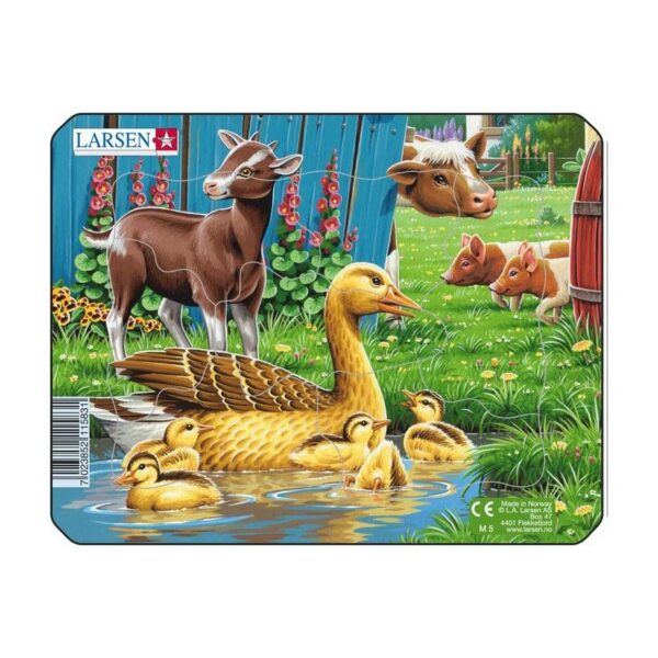 Papist puzzle 7-osaline Farmiloomad 2+aastasele  MINI 5 Pardipere,kitseke,notsud,lehm