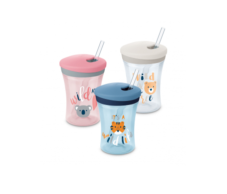 NUK Action Cup joogipudel 230ml joogikõrrega 12+kuud Vali värv!!! SK67