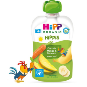 HiPP Hippis porgandipüree mango ja banaaniga ÖKO 4.kuust 3x100g (1tuub-2,00eur)