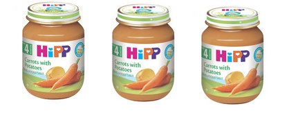HIPP porgandipüree kartuliga 3x125g 4.kuust (1purk -1,65eur)
