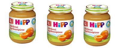 Aprikoosipüree 3x125g Hipp  4.kuust (1tk-1,71eur)