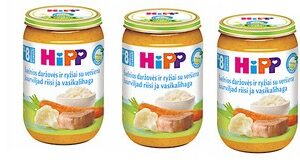 HiPP Aedviljad riisi ja vasikalihaga ÖKO 3x220g Hipp 8.kuust (1tk-2,75eur)