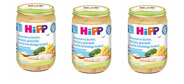 HIPP tagliatelle makaronid merekalaga spargelkapsa-koorekastmes  3x220g 8.kuust (1purk-2.75eur)
