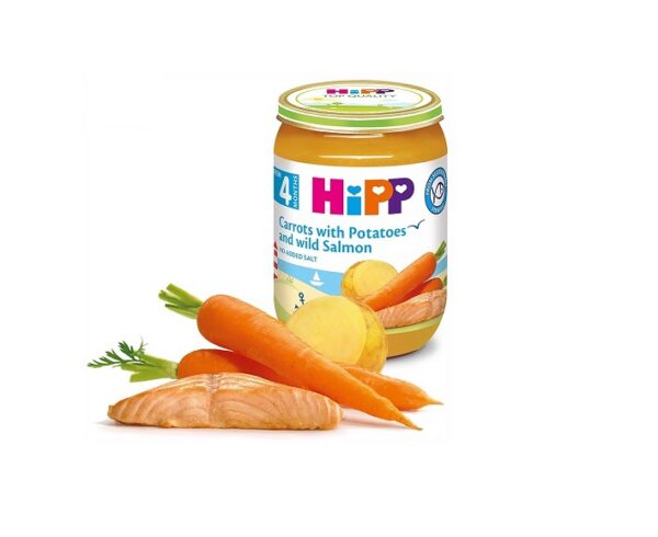 HiPP Porgandi-kartulipüree merilõhega  3x190g Hipp 4.kuust (1tk-2.65eur)