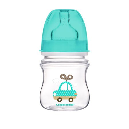 CANPOL BABIES lutipudel 120ml EasyStart colorful Meresinine Auto 0+kuud silikoon lutiga