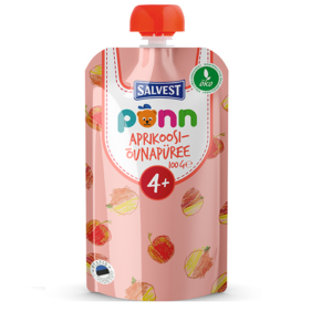 Salvest Põnn Ökoloogiline aprikoosi-õunapüree 4-elukuust 3x100g (1tuub-1,49eur)