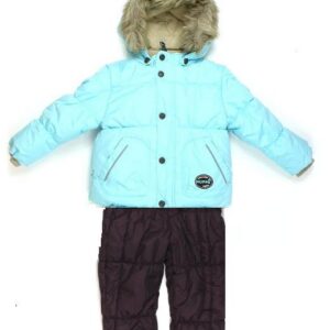 Jope ANDY 1152AW11 74cm 036-helesinine+traksipüksid LENNY (2167AW12) 74cm 011-tumepruun Huppa