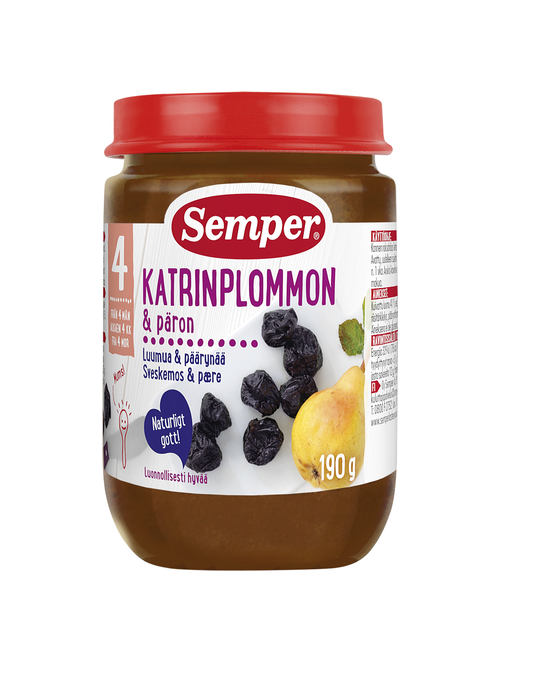 Semper ploomi-pirni-õunapüree 3×190 g, alates 5-elukuust (1purk-1,65eur)