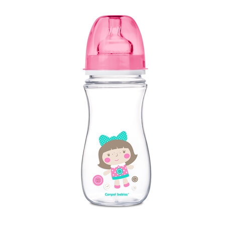 CANPOL BABIES lutipudel EasyStart Colorful Roosa tüdruk 300ml silikoonlutiga