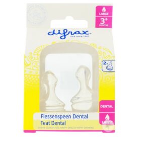 Pudelilutt Large Dental kitsa kaelaga pudelile 2tk 3+kuud alates Difrax