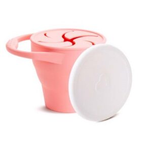 Munchkin silikoonist suupistete tops kaanega Coral