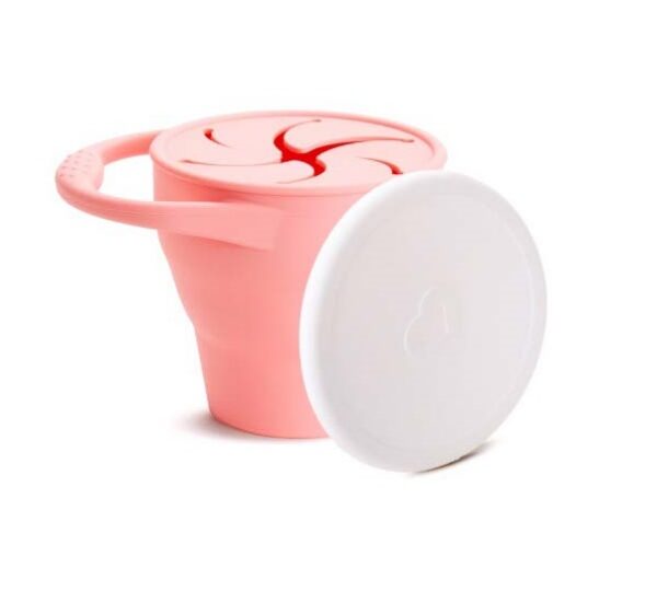 Munchkin silikoonist suupistete tops kaanega Coral