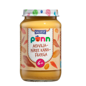Salvest Põnn Põnn aedviljapüree kanafileega 3×190 g ,6-elukuust (1purk-2,02eur)