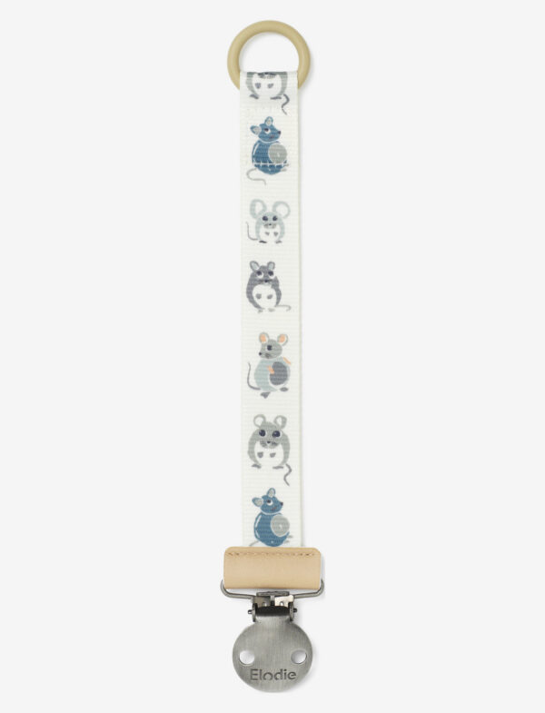 Elodie Details Pacifier Clip -Forest Mouse Wjite/Mint/Dusty blue lutipael