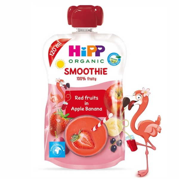 HiPP Õuna-banaani smuutijook punaste marjadega ÖKO 6.kuust 3x120ml (1tuub-2,00eur)