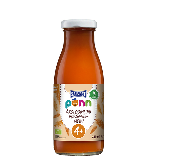Salvest Põnn Öko Porgandimehu ,4-elukuust  2x240g (1purk-1,69eur+pant 0,10eur)