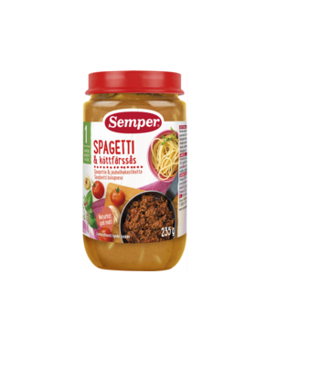 Semper spagetid hakklihakastmega 3×235 g, alates 1-eluaastast(1purk-2,32eur)