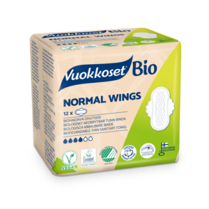 Vuokkoset Hügieenisidemed 100% BIO Normal Wings 12tk