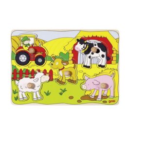 Goki puidust puzzle nuppudega Farmis