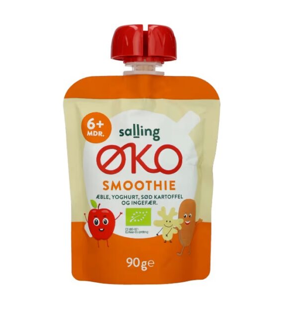 Smuuti õuna, jogurti, bataadi ja ingveriga Salling Eko öko 6+kuust 3x90g (1tuub-0,99eur)