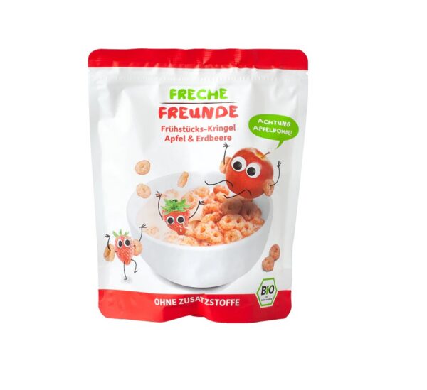 Kuiv hommikusöök õunte ja maasikatega, alates 12. elukuust. ökoloogiline 125g FRECHE FREUNDE