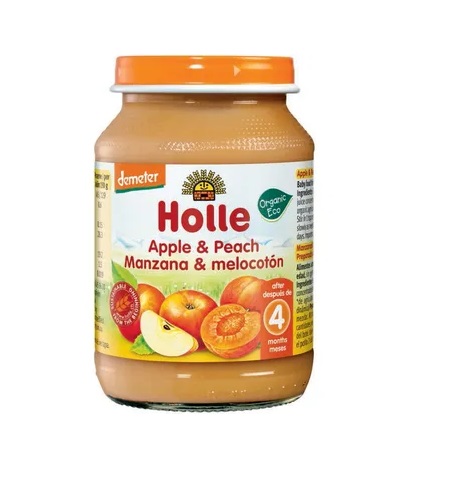 Holle õuna-virsikupüree 3x190g 4.kuust(1purk-1,65eur)