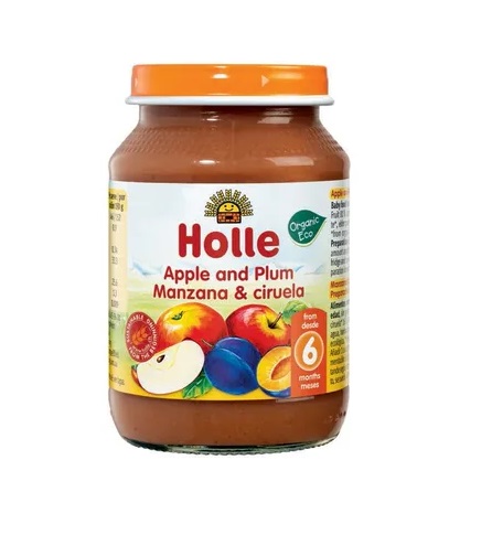 Holle Õuna-ploomipüree imikutele alates 6. kuust, biodünaamiline 3x190g 6.kuust (1purk-1,65eur)