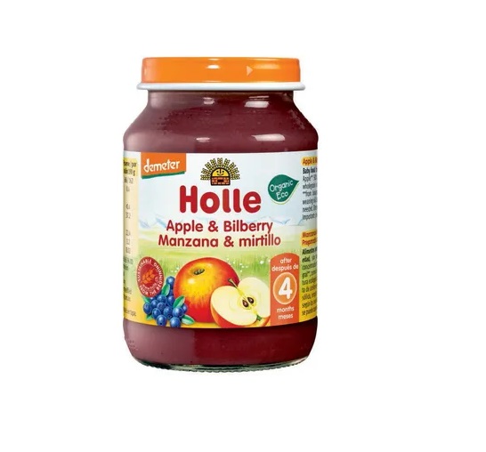 Õuna-mustikapüree 3x190g holle 4.kuust biodünaamiline (1purk-1,65eur)