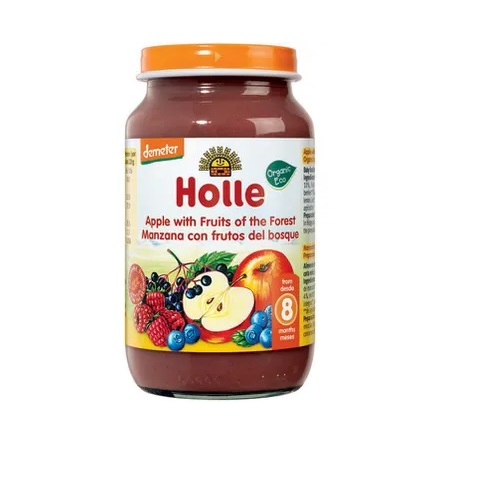 Holle õunapüree metsamarjadega imikutele alates 8. kuust, biodünaamiline 3x220g (1purk-1,79eur) Apple with Fruits of the Forest