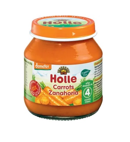 Porgandipüree imikutele alates 4. kuust, biodünaamiline 3x125g Holle  (1purk-1,39eur)