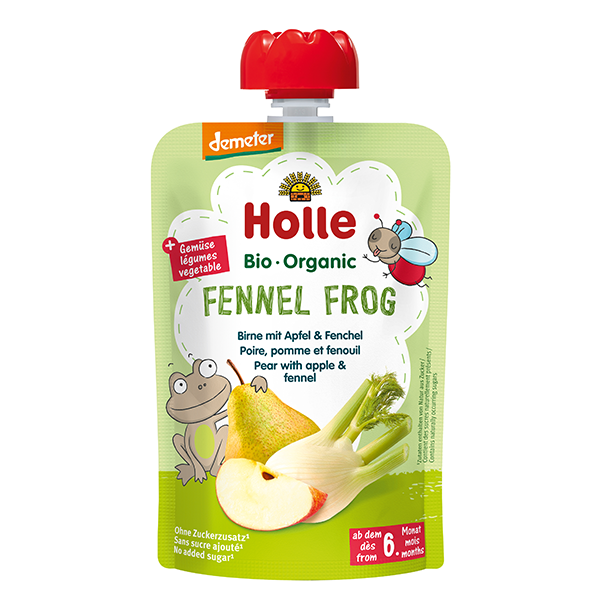 Holle Pirnipüree õuna ja fenkolipüree (ÖKO) 6x100g 6.kuust (1tuub-1,69eur) FENNEL FROG