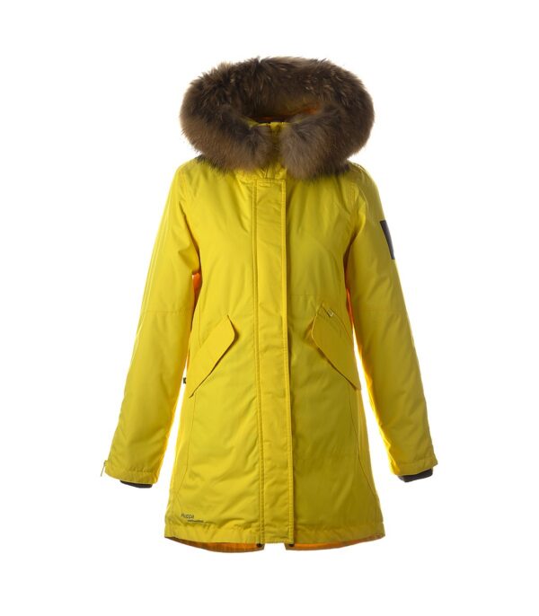 PARKA VIVIAN 1 naistele 12498120 200G SOOJUSTUS 70002-kollane HUPPA naturaalse karvaga